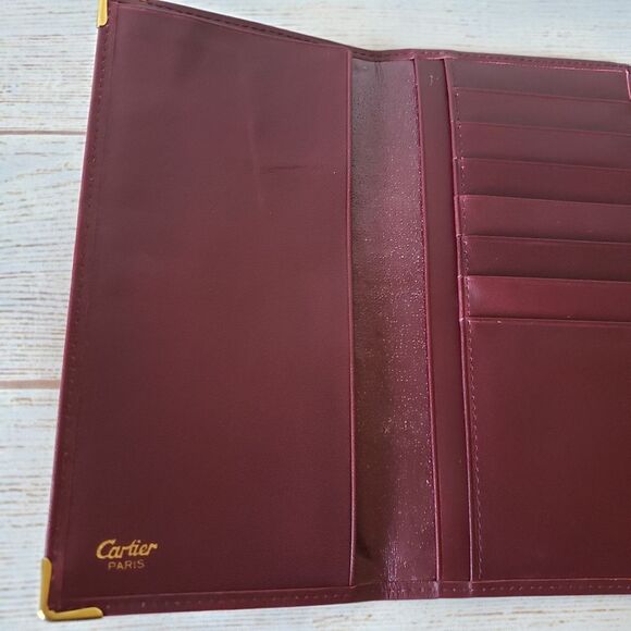 Cartier Vintage Leather Bifold Checkbook Wallet Designer Luxury Unisex - Picture 12 of 16
